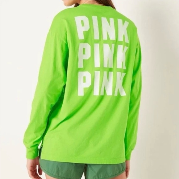 PINK Victoria Secret Long Sleeve Campus Tee- size XS - Picture 1 of 6